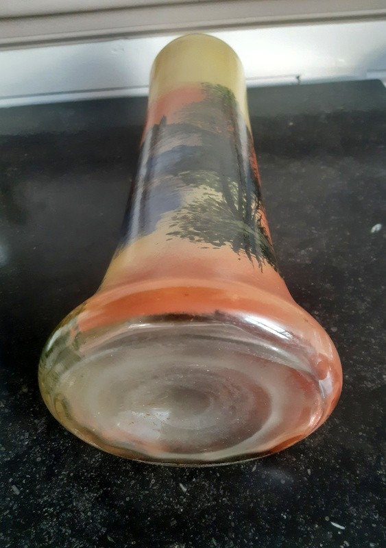 Large Legras Vase In Enameled Glass From A Castle Circa 1900-photo-6