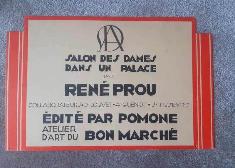 Dessin D'architecture et Décoration d'Intérieur Art déco Gouache Partie Du Fond d'Atelier d'Un Ensemblier Décorateur Des années 1920-1930 Atelier Pomone René Prou-photo-4