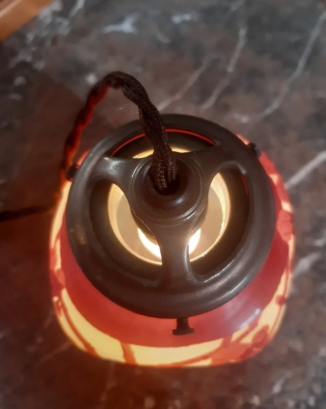 Emile Gallé (1846-1904) Rare Night Light With Apple Blossoms From Japan Art Nouveau-photo-6