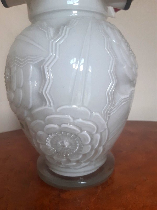 Large Vase With Geometric Patterns Dlg By Pierre d'Avesn Art Deco 1930-photo-2