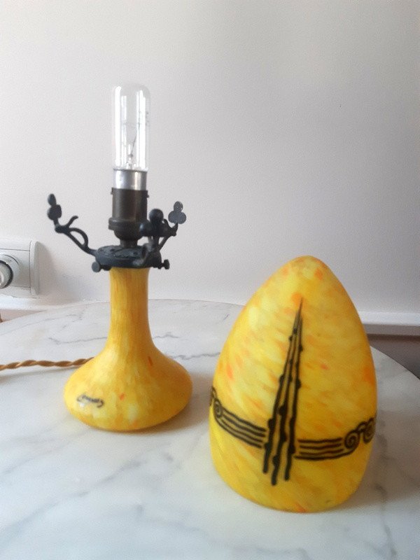 Legras Petite Lampe Champignon veilleuse d'époque Art Déco Vers 1925- 1930-photo-4