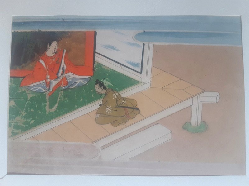 Lot de 4 estampes japonaises estampe japonaise Ecole De Tosa XIXème Siècle-photo-4