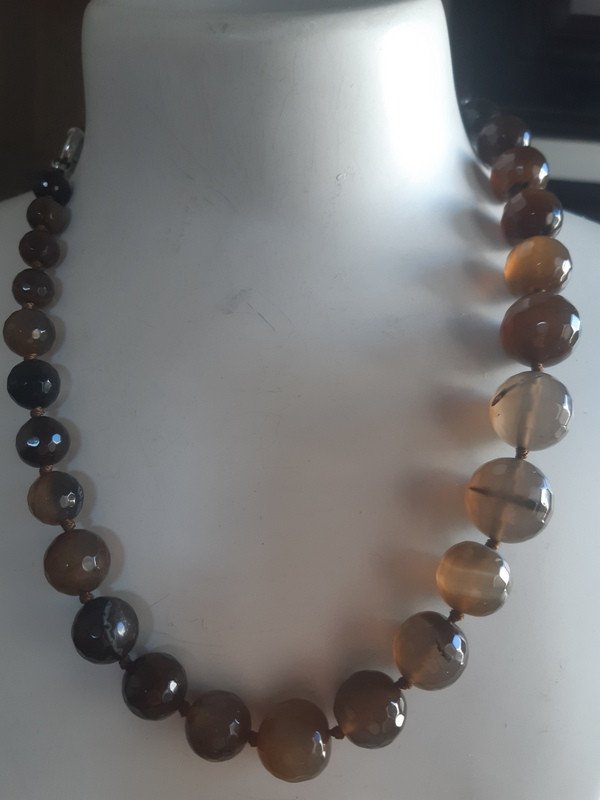Agate Faceted Bead Necklace-photo-2