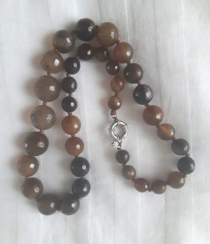 Agate Faceted Bead Necklace-photo-2