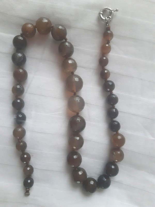 Agate Faceted Bead Necklace-photo-3