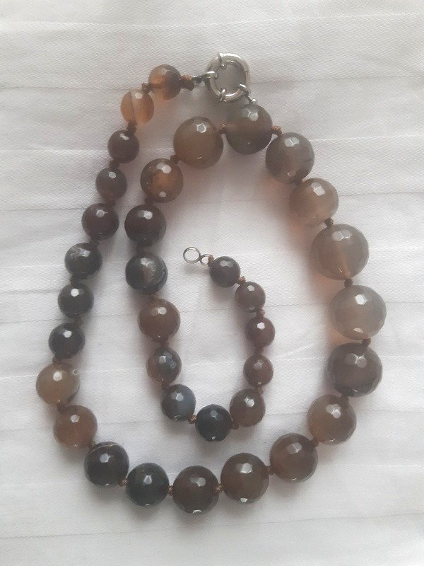 Agate Faceted Bead Necklace-photo-5