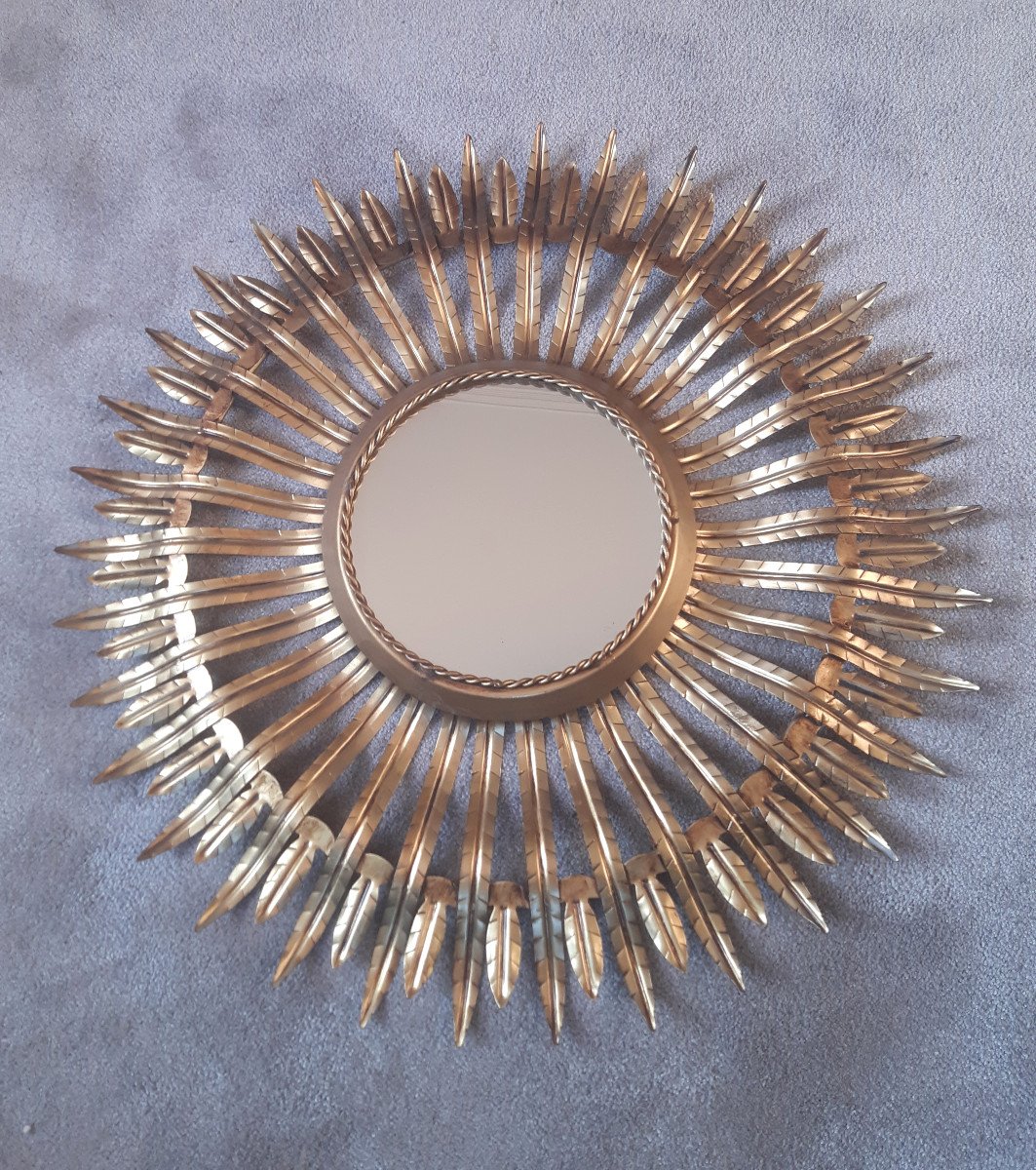 Magnifique Miroir Soleil Rayonnant Maison Ed. Imbert &agrave; Versailles Anciennement Fisanne Blot era Chaty-photo-5