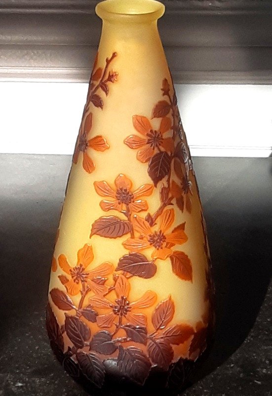 Gallé Art Nouveau Ranunculus Vase