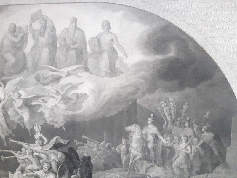 La Destruction De Jérusalem Par Titus d'après un tableau de Wilhem von Kaulbach (1805- 1874) Imprimeur Goupil et Cie Gravure  XIXème Siècle-photo-1