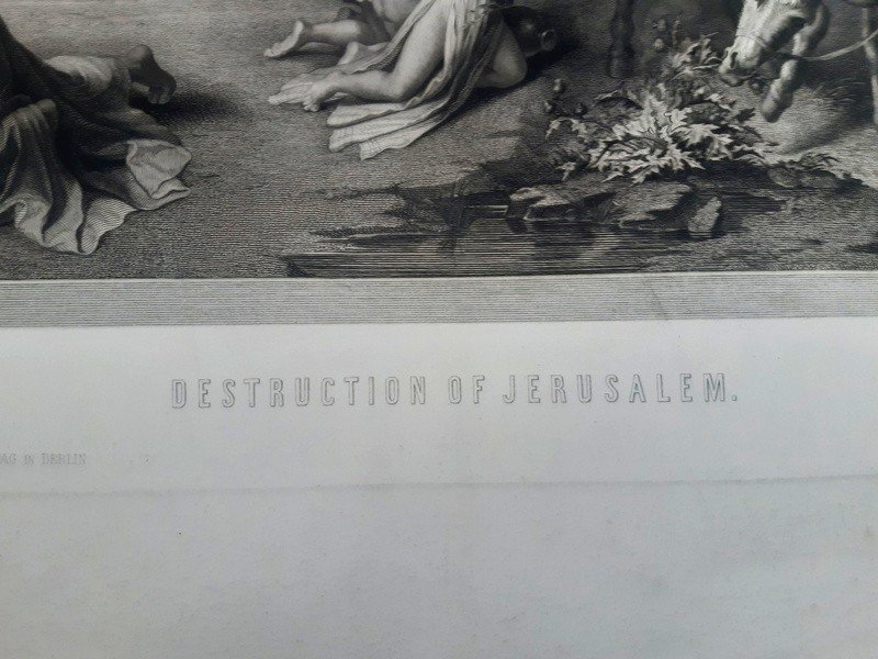 La Destruction De Jérusalem Par Titus d'après un tableau de Wilhem von Kaulbach (1805- 1874) Imprimeur Goupil et Cie Gravure  XIXème Siècle-photo-5