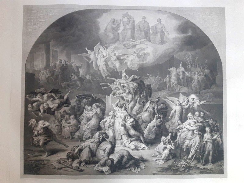 La Destruction De Jérusalem Par Titus d'après un tableau de Wilhem von Kaulbach (1805- 1874) Imprimeur Goupil et Cie Gravure  XIXème Siècle