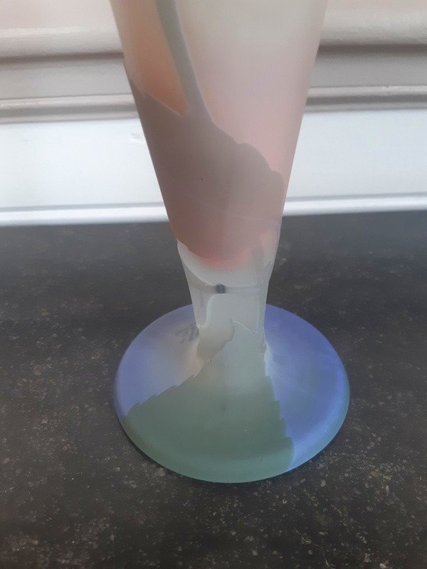 Gallé Vase With Art Nouveau Hydrangeas Signed With A Star-photo-2