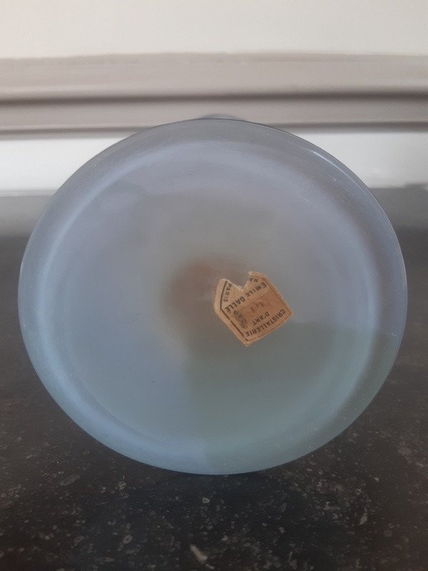 Gallé Vase With Art Nouveau Hydrangeas Signed With A Star-photo-3