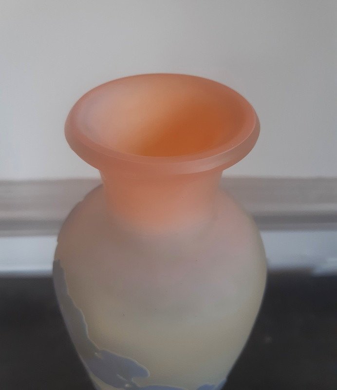 Gallé Vase With Art Nouveau Hydrangeas Signed With A Star-photo-4