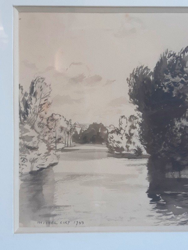 Michel Ciry (1919 La Baule-2018 Varengeville) Lavis d'Encre Au Bocage Normand Daté 1943-photo-6