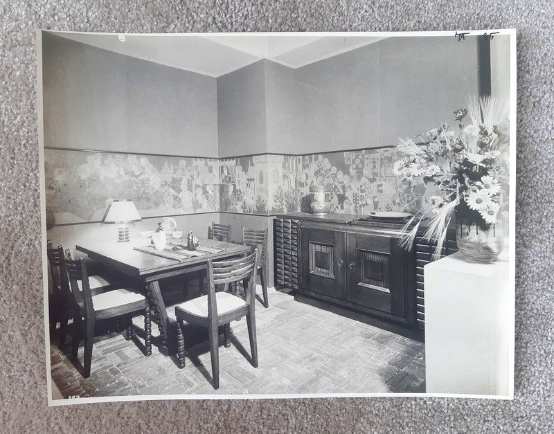 Ensemble De 2 Photos Du Studio Chevojon à Paris De Mobilier De Salon Et De Salle-à-manger d'époque Art déco datées 1935-photo-4