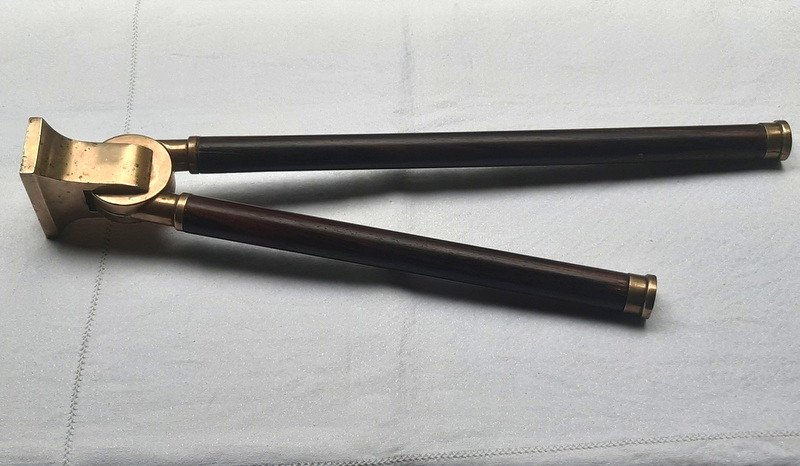 Rare Yacht Liner Towel Rack In Bronze And Rosewood From Rio Art Deco Period Circa 1925 - 1930-photo-4