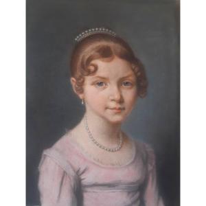 Ravissant Portrait De Jeune Femme Aux Pastels Entourage De Louis-léopold Boilly (1761-1845) 
