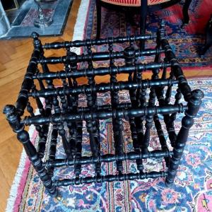 Lovely Napoleon III Blackened Pear Wood Magazine Rack