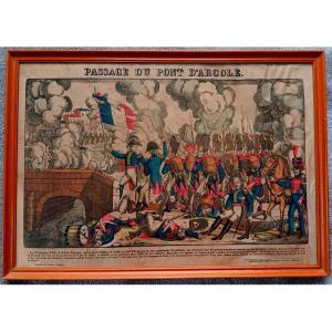 Georgin Et Pellerin Image imagerie d'Epinal Gravure " Le Passage Du Pont d'Arcole " à La Gloire De Napoléon