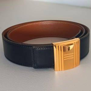 Hermès Paris Made In France Old Hermes Belt For Women In Box Leather And Courchevel Calfskin