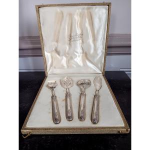 Emile Puiforcat Dessert Kit Hors d'Oeuvre Candy Service Mignardises In Silver Style Empire 