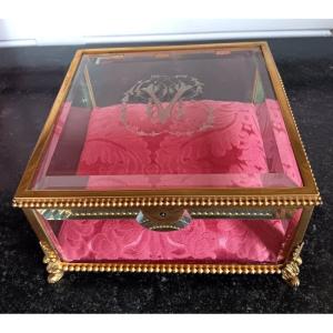 Alphonse Giroux (1776 - 1848) Jewelry Box In Crystal And Gilt Bronze