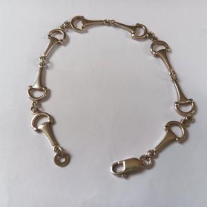 Bracelet à Maillons Mors En Argent Massif