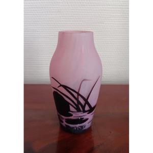 André Delatte (1887-1953) Art Nouveau Art Deco Vase With Aquatic Decor 