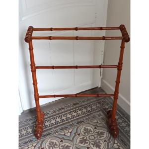 Porte - serviettes en Bois Tourné Façon Bambou époque 1900