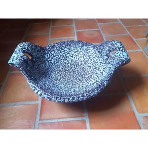 Marius Giuge (1909-1990) Spectacular Vallauris Glazed Earthenware Cup From The 1950s