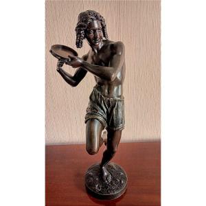 Francisque Duret (1804-1865) Bronze Neapolitan Dancer With Tambourine