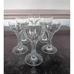 Beautiful Set Of 6 Hollow Stem Champagne Glasses In Crystal 
