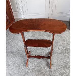 Table rognon table volante table d'appoint en marqueterie d'acajou