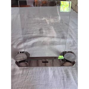 Modernist Art Deco Photo Frame In Chrome-plated Bronze, Circa 1930 (1)