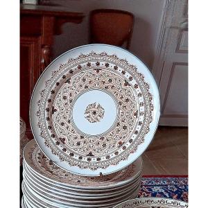 Longwy Henri II Model Set Of 12 Dinner Plates 