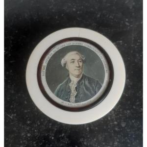 Eloge De Colbert Box Snuffbox Ivory And Tortoise Miniature Portrait Of Necker By Antoine Sergent XVIIIème 