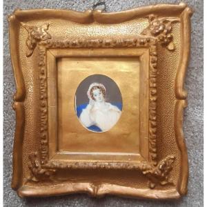 Miniature Portrait On Ivory By Frances Russell Of Maison Dieu Dover Young English Woman