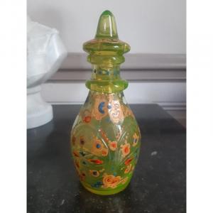 Lovely Ouraline Bohemian Cut Glass Bottle XIXth Century