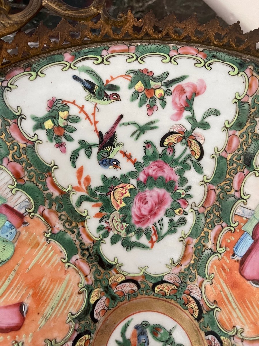 Porcelain Cloisonne Dish Mounted On Bronze, China XIX Eme-photo-6