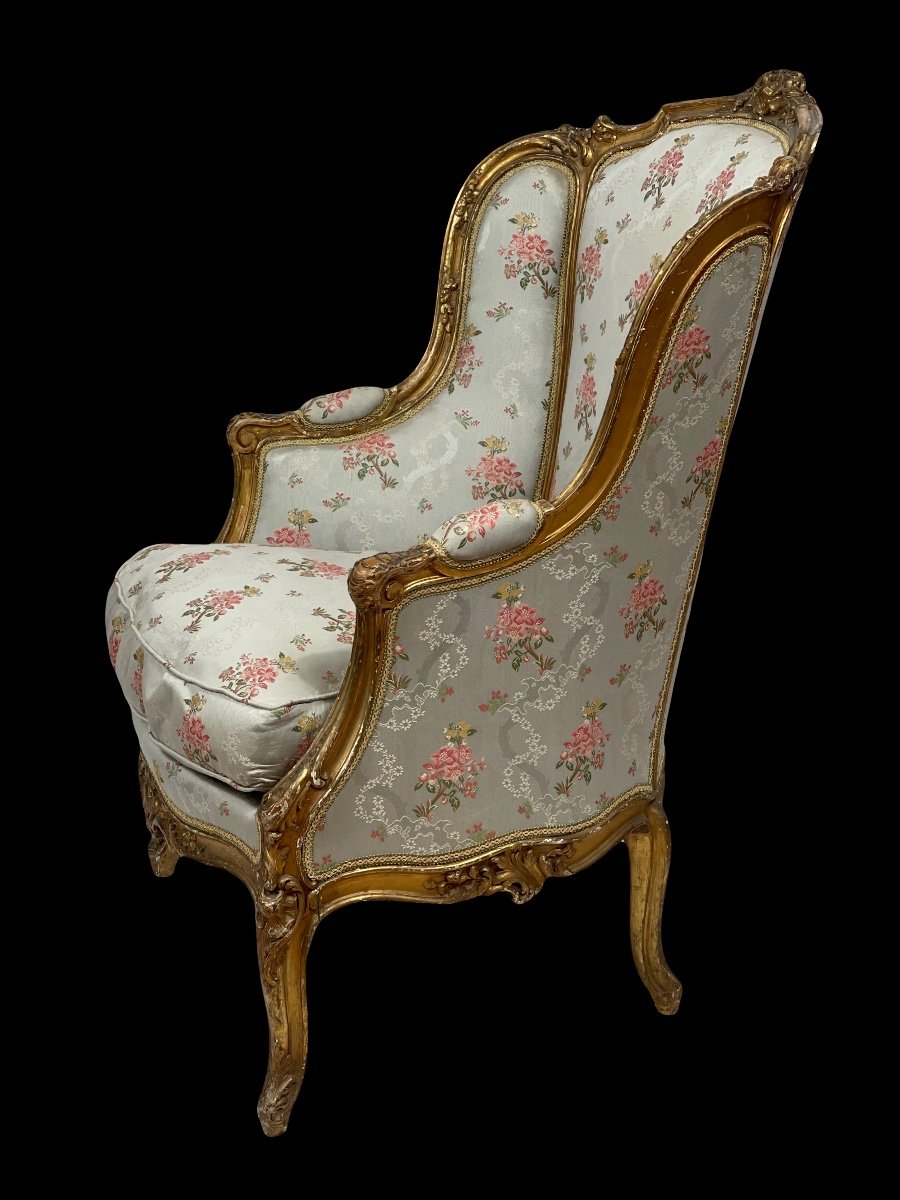 Large Bergère à Oreilles De Style Louis XV-photo-4