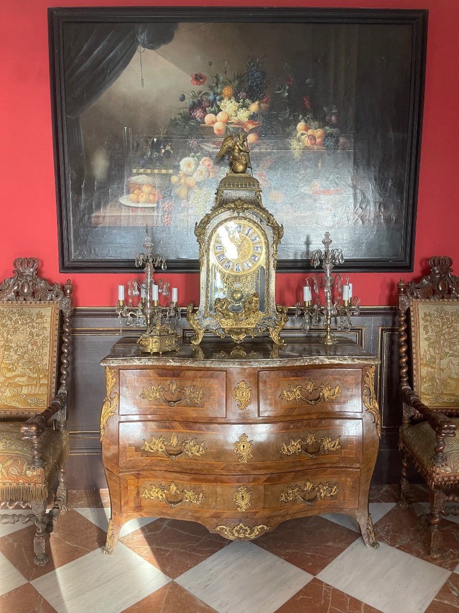 Curved Tomb Commode All Sides Louis XV Style. -photo-2