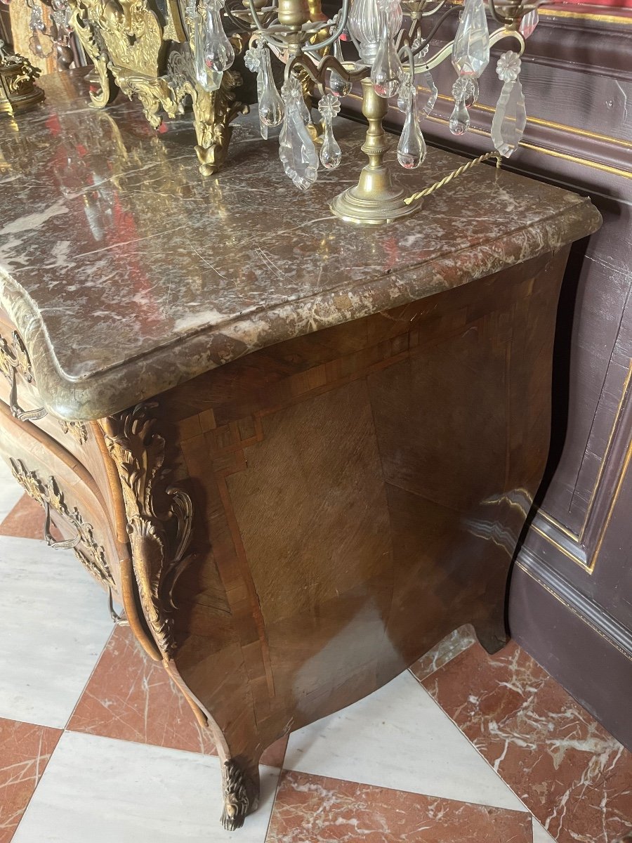 Curved Tomb Commode All Sides Louis XV Style. -photo-2
