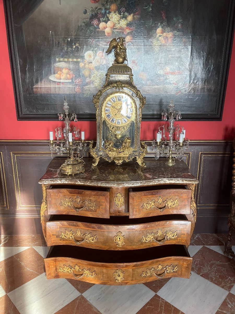 Curved Tomb Commode All Sides Louis XV Style. -photo-3