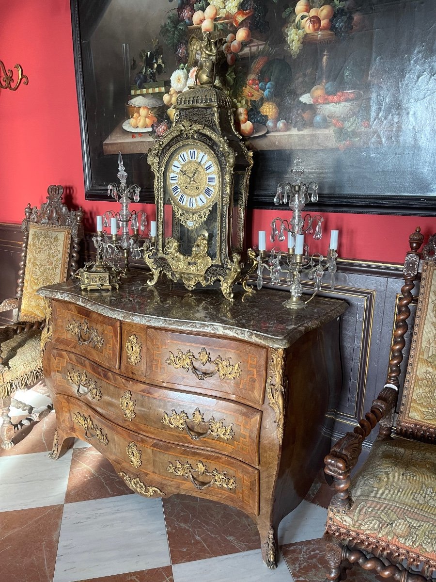 Curved Tomb Commode All Sides Louis XV Style. -photo-6