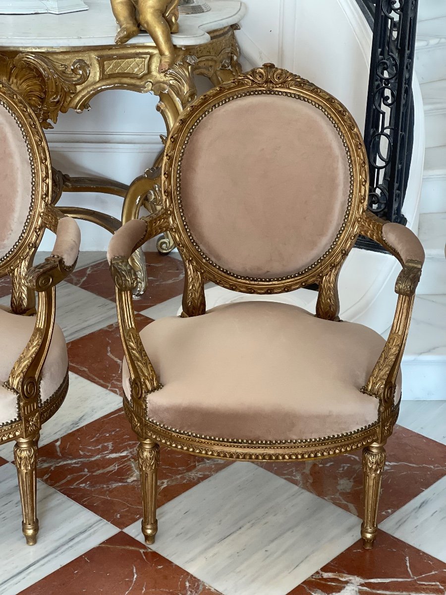 Set Of Four Louis XVI Style Armchairs-photo-6