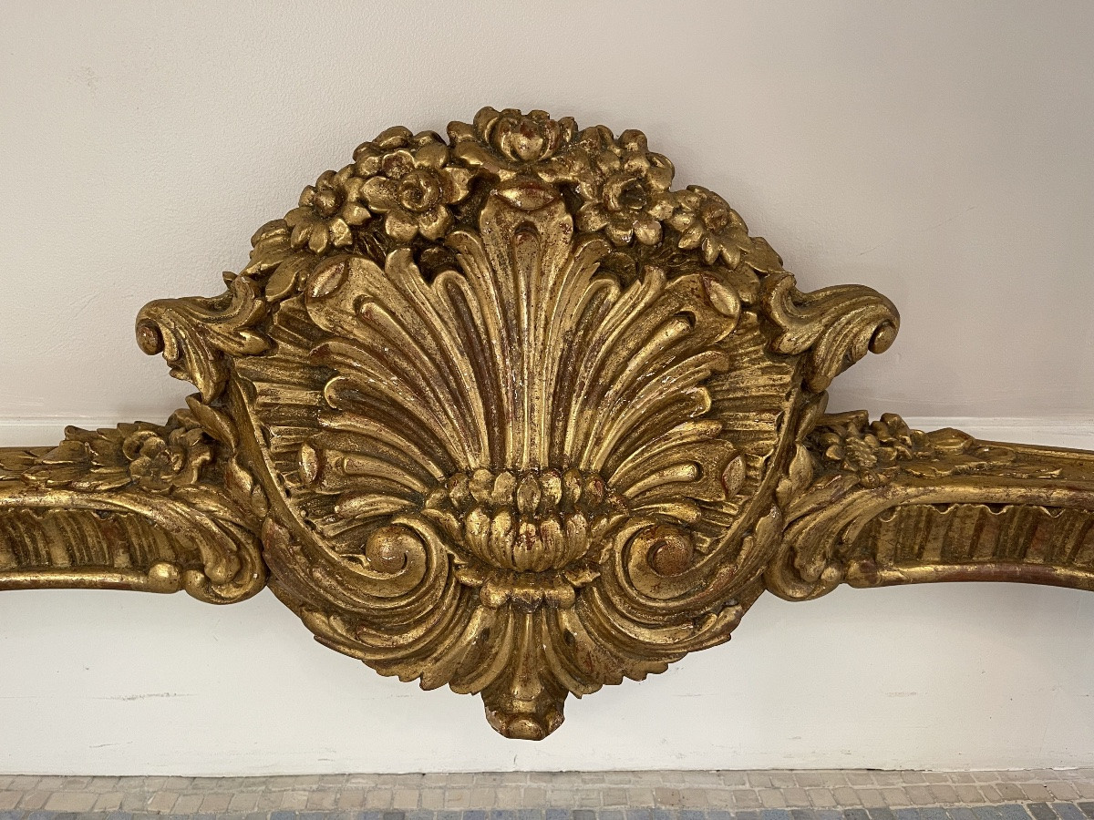 Carved And Gilded Wooden Console Table With A Marble Top – 20th Century Work-photo-1