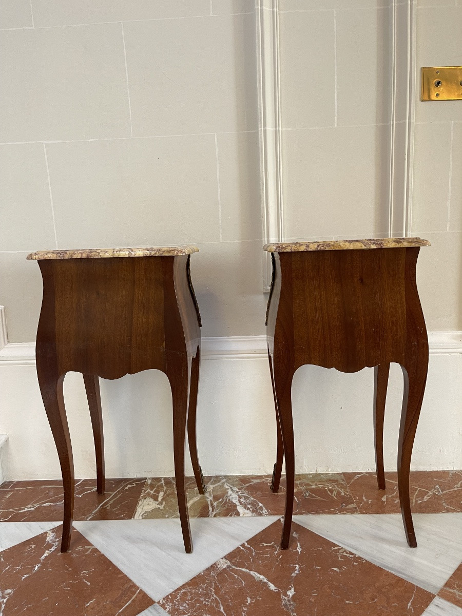 Paire de chevets en marqueterie – Style Louis XV -photo-3