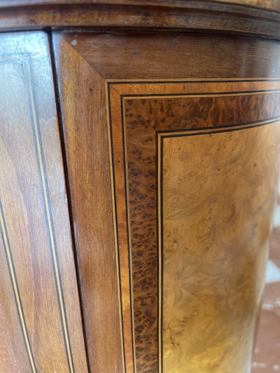 Table de nuit /de chevet/ meuble de commodité demi-lune, époque Louis XVI – début XIXᵉ siècle-photo-3