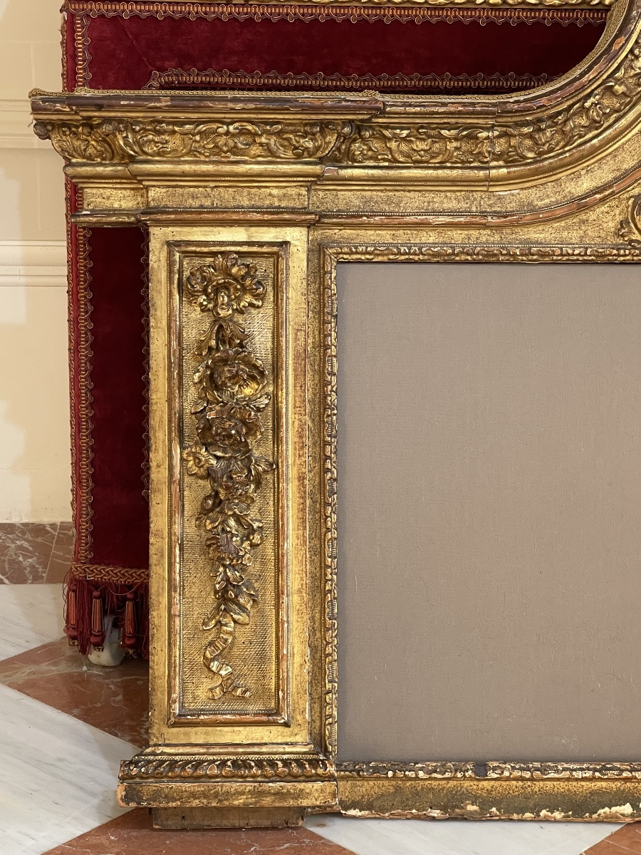 Important Napoleon III Style Headboard In Carved And Gilded Wood – 200 Cm – Circa 1850/1870-photo-1